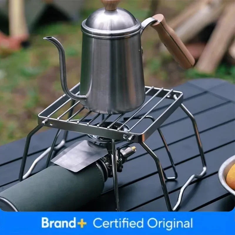 Outdoor Foldable Mini Stove Holder Stainless Steel Camping Cookware Pots Stand for Backpacking/Camping/Picnic/Traveling/Fishing