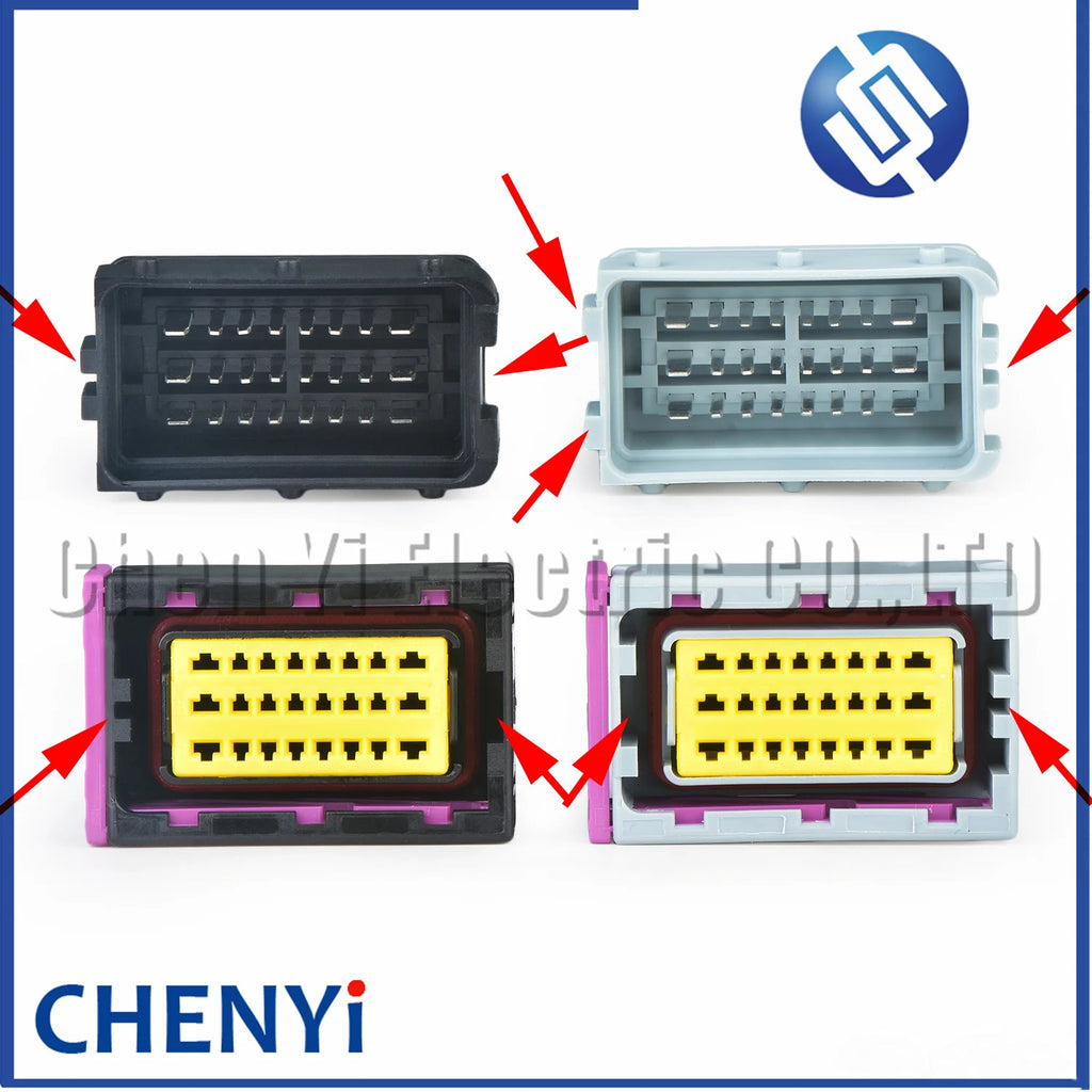 24 Pin Car waterproof connector computer board ECU PCB harness plug HCCPHPE24BKA90F 211PC249S8005 211PC249S0005 HCCPHPE24BGYB90F