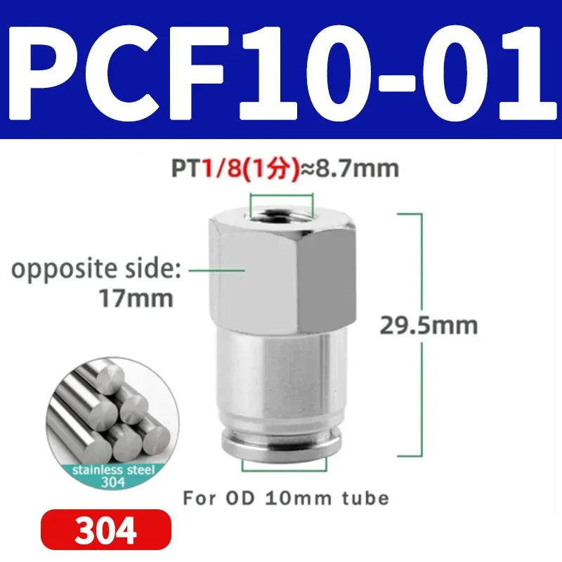 304 Stainless Steel Quick-Connect Air Hose Fittings - BSP 1/8",1/4",3/8",1/2 Pneumatic Pipe Connectors with Corrosion Resistance