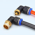 5PCS PL 4-12mm Pneumatic Elbow Quick Connector w/ 1/8"-1/2" Thread - PL Series Air Hose Fittings for Industrial PL6/8/10