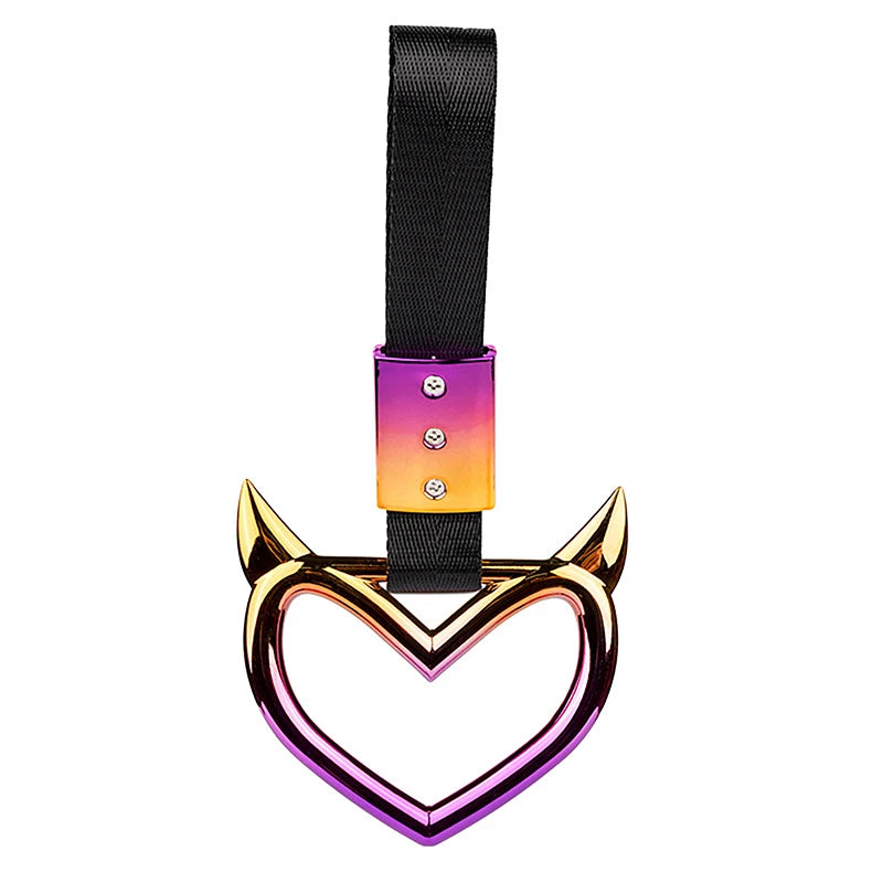Colorful Car Tow Strap Tsurikawa Ring Heart JDM Train Bus Handle Hand Strap Styling Drift Charm Strap Auto Accessories