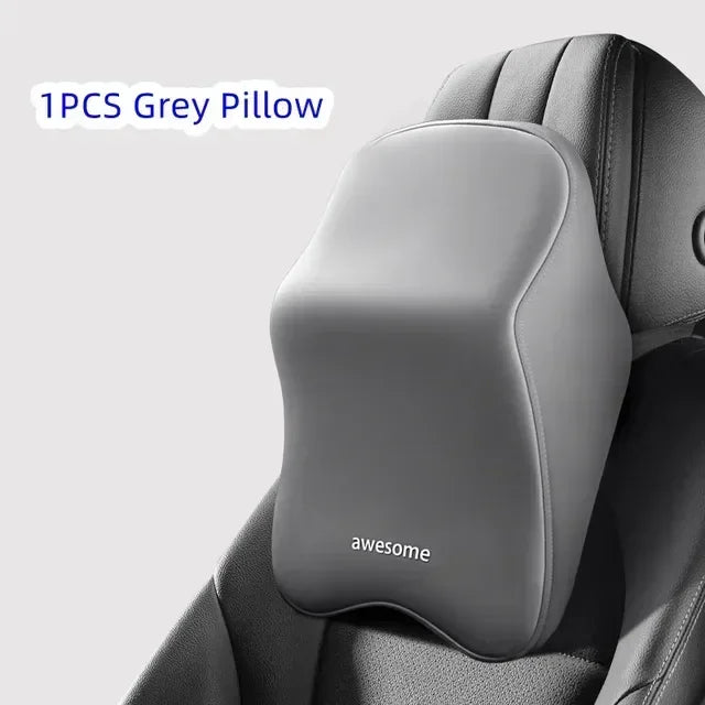 Car Lumbar Back Support Memory Foam Headrest Neck Lumbar Pillow Universal Soft Neck Pillows Seat Cushion Car Interior Accessorie
