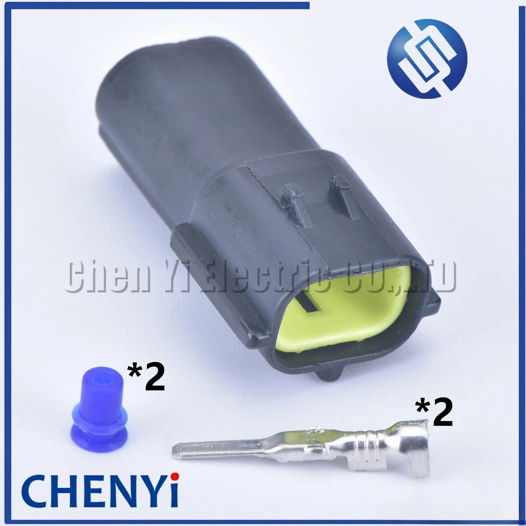 5 sets 2 pin way male or female waterproof wire connector auto electrical plug conector 174354-2 174352-2