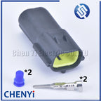 5 sets 2 pin way male or female waterproof wire connector auto electrical plug conector 174354-2 174352-2