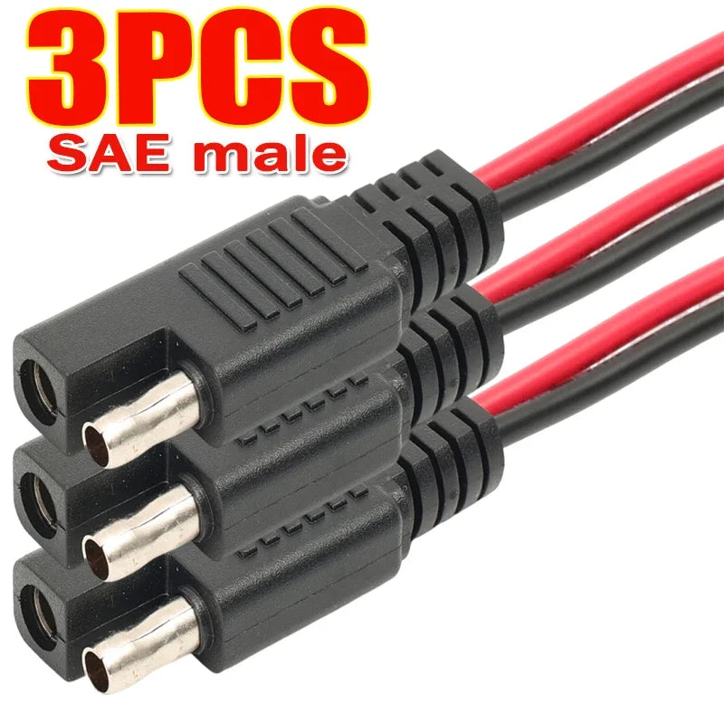 1-5PCS High-quality SAE Female and Male Power Extension Plug Cables Solar Cell Quick Disconnect Wiring Copper Harnesses