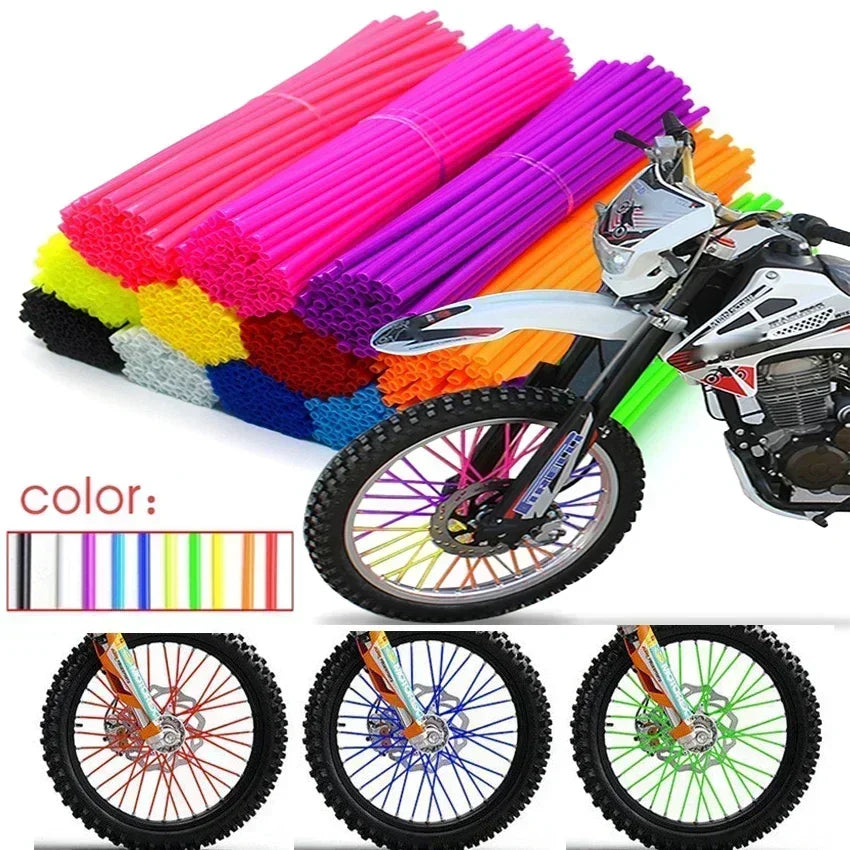 72 Pcs Universal Motocross Motorcycle Dirt Bike Enduro Wheel Rim Spoke Shrouds Skins Covers Moto For KTM HONDA YAMAHA KAWASAK