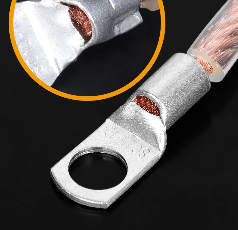 100pcs Copper Lug Ring Wire Connectors Cable Electric Crimp Terminal SC6-6 SC6-8 SC10-6 SC10-8 SC16-6 SC16-10 SC25-6 SC25-12