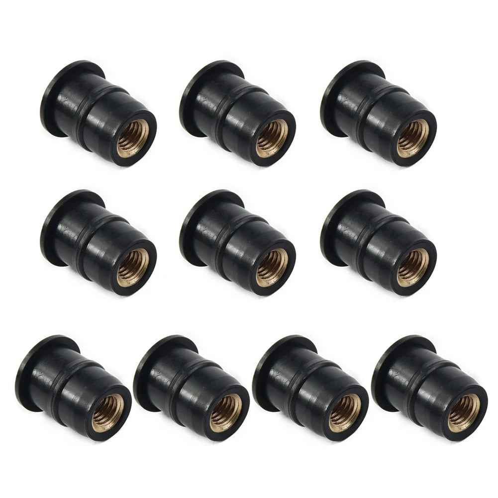10PCS Motorcycle Windshield Rubber Nuts Fastener M5 Vibration Damper Panel Mounting 5mm Accessories Bolt Screws Fastener