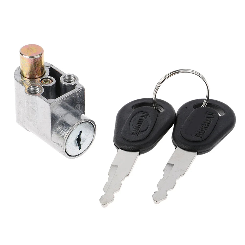 New Battery Safety Pack Box Lock W/2 Key Ignition Lock Metal For Motorcycle E-Bike Scooter Lgnition Switch Battery Safety Box