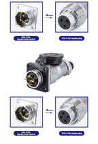 PLS20 WS20 TP20 Aviation Connector 20mm Opening Diameter 2-12 Pin Male Female Circular Plug Socket Metal Shell Waterproof IP67