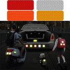 10pcs Car Bumper Reflective Stickers Reflective Warning Strip Tape Secure Reflector Stickers Decals Accessories