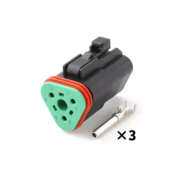 DT06-2S/DT04-2P Deutsch black connector Automotive waterproof wiring harness plug 12PB connector rubber shell with terminal