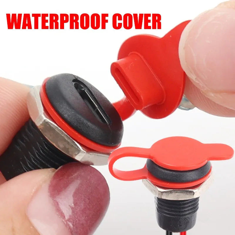 Type-C Female Chassis 2Pin Type-C Female Socket Connector Waterproof Jack Female Charging Port 3A USB-C Charger Plug Socket