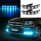 2Pcs Universal Car Led DRL Daytime Running Light Flexible 6SMD White Ice Blue Waterproof Driving Fog Bulb Styling DC 12V Tools
