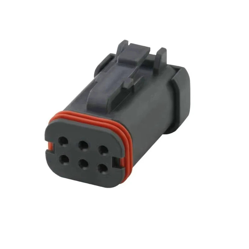 DT16-6SB-KP01 automotive connector, wiring harness plug, 6P6 hole, black, waterproof and dustproof