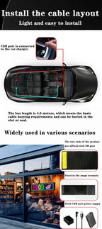Devil Eyes LED Matrix Display Flexible Pixel Screen APP Controlled Scrolling Car Truck Window Light Panel Waterproof DIY Amagi
