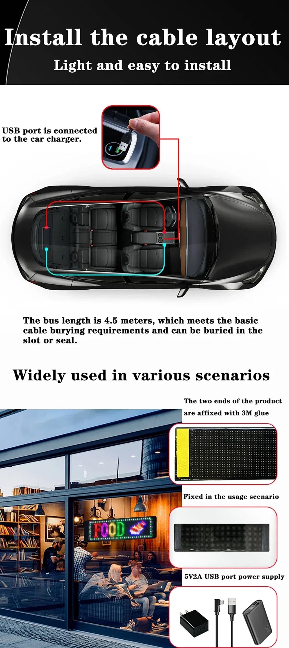 Devil Eyes LED Matrix Display Flexible Pixel Screen APP Controlled Scrolling Car Truck Window Light Panel Waterproof DIY Amagi