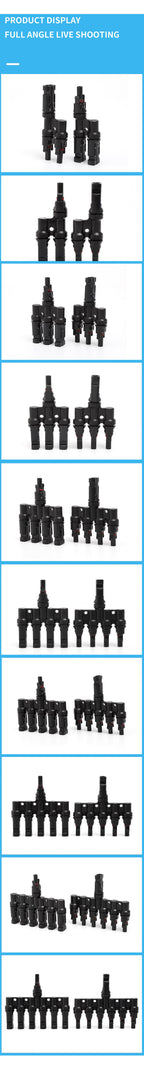 1/5/20/100 Sets PV T Branch Photovoltaic Solar Connector 1000V 30A Male Female 1 To 2/3/4/5/6 PV Plug 2/3/4/5/6IN 1OUT Adapter