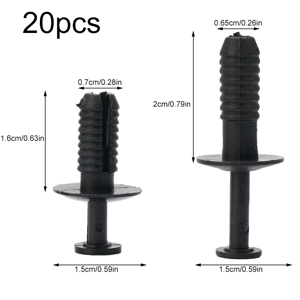 20Pcs Car Expanding Rivet Clips Push Type Retainer For BMW E30 E39 E46 E53 E60 Black Plastic Fastener Interior Accessory