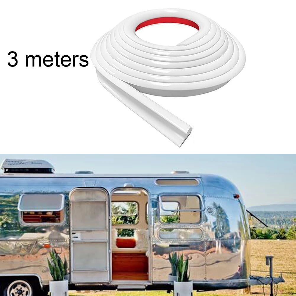 1PC RV Rain Gutter 1/2" Height Drip Rail PVC Rain Strip Roof J Shape Rain Gutter Soft Rubber Strip RV Water Guide Strip