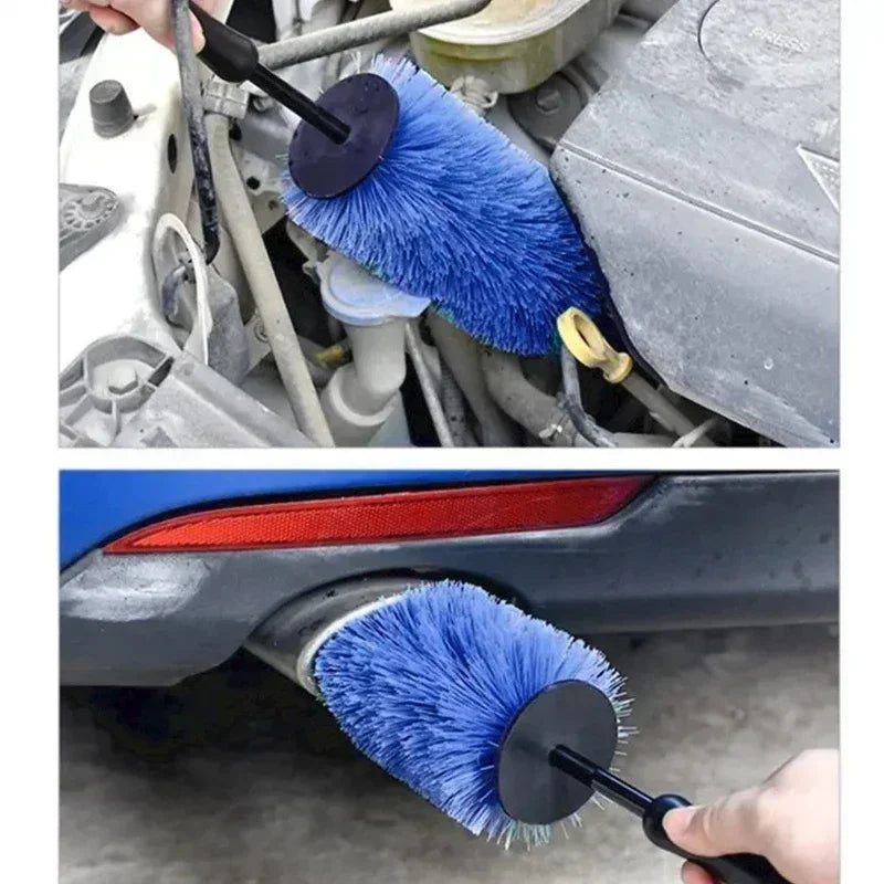 Auto Motorcycle Washing Tool Car Wheel Multifunction Cleaning Brush Long Soft Handle Rim Hub Microfiber Brush Tire Detail Amagi
