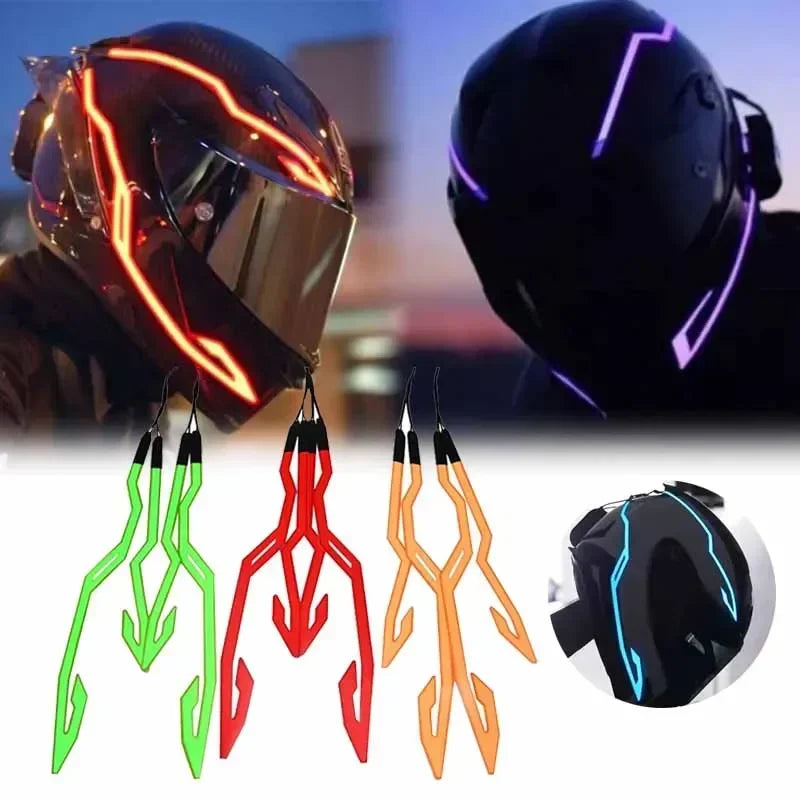 Multi-functional LED Motorcycle Helmet Light Strip Kit - 3-mode Night Riding Signal Decorative Accessory For Unisex Adults Amagi