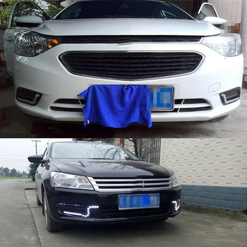 Car Led Daytime Running Light Flexible 6LED White Waterproof Driving Fog Bulbs Turn Signal Lamp Auto Styling Headlight 12V Amagi