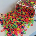 100/300PCS Colorful Basic Nylon Ealstic Hair Ties for Girls Children Ponytail Hold Scrunchie Rubber Band Kids Basic Hair Amagi