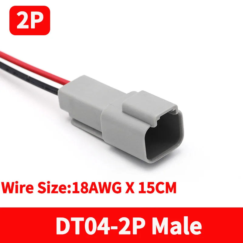 5/10/100 Sets 2 Pin Way Deutsch DT04-2P DT06-2S Waterproof Electrical Wire Connector 16-22 AWG DT Series Connector Male Female