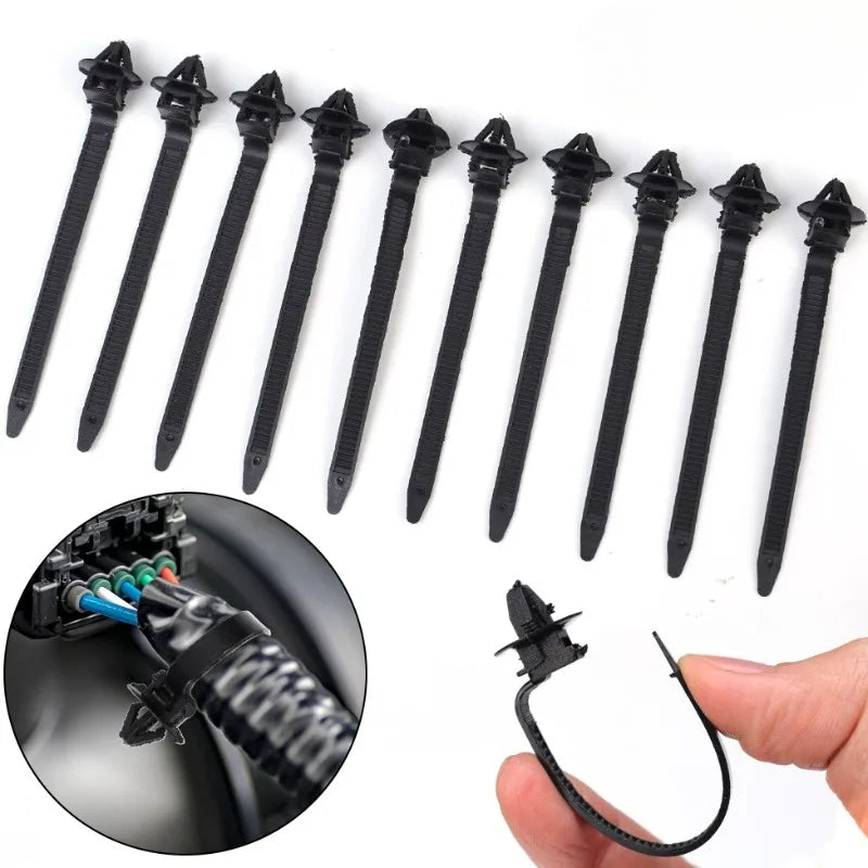 20/10Pcs Nylon Car Tie Wrap Cable Fixed Fasteners Clips Car Cable Fastening Strap Wire Band Tie Wrap Zip Tie Auto Fastener 9.5cm
