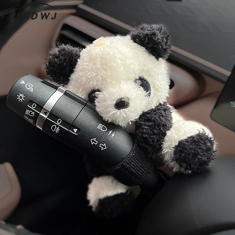 Plush Puppy Clutch Decoration Car Wiper Turn Signal Switch Decoration Cute Bowknot Dog Car Wiper Doll Interior Accessories