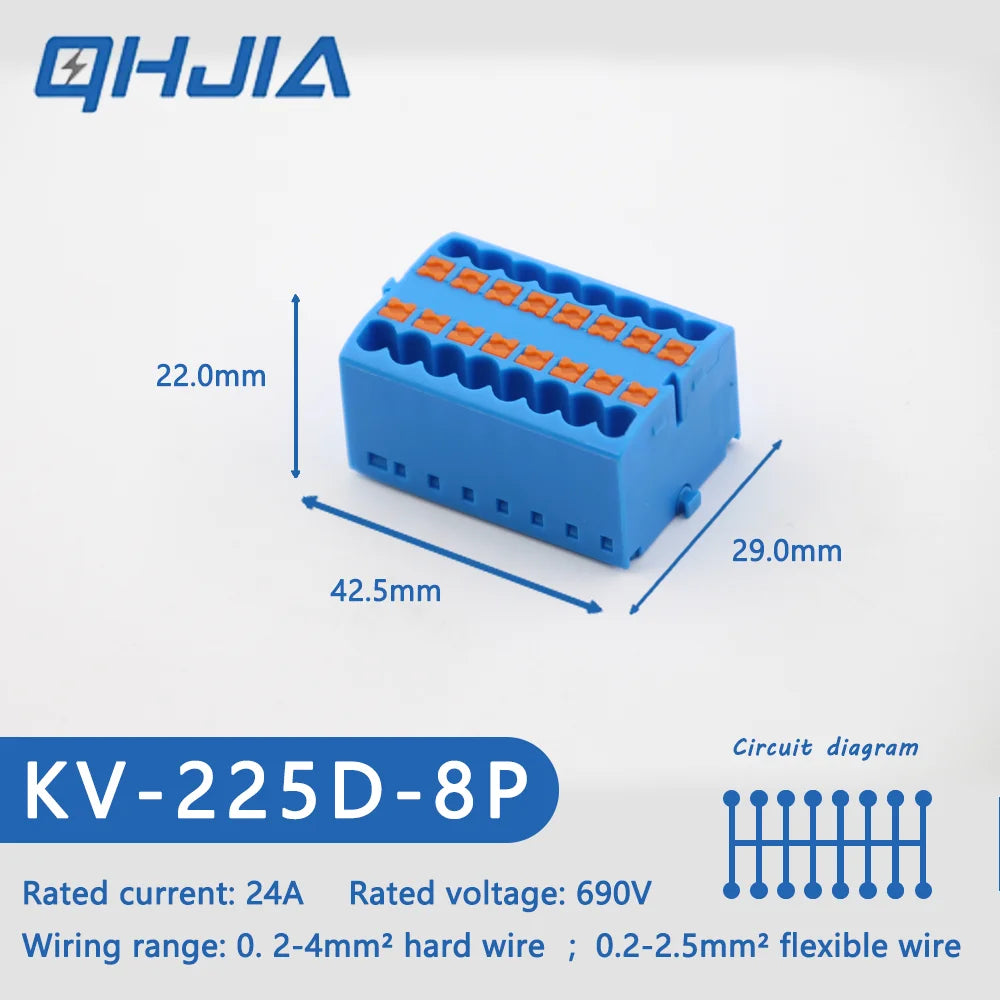 Fast Wiring Mini Rail-Type Quick Junction Box | 1-In-Multi-Out Plug-in Terminal Wire Connector for Easy Electrical Connection