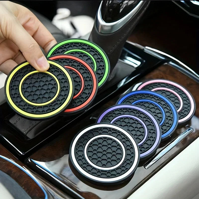 2pcs 7cm Non-slip Car Water Cup Pad Mat for Bottle Holder Coaster Auto Interior Anti-skid Cup Holders Amagi