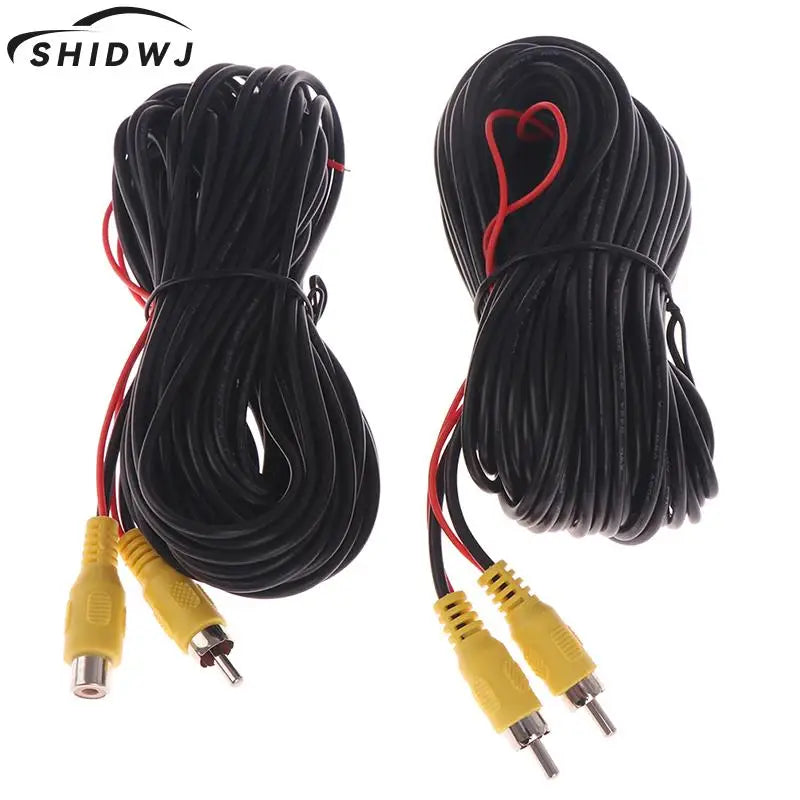 RCA Male Female Car Reverse Rear View Parking Camera Video Extension Cable Cord with Trigger Wire 5 10 15 20 Meters