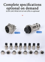 GX12 GX16 GX20 Aviation Connector Plug Socket Set, 2–15 Pin Male Female Circular Docking Connector for Electrical Equipment