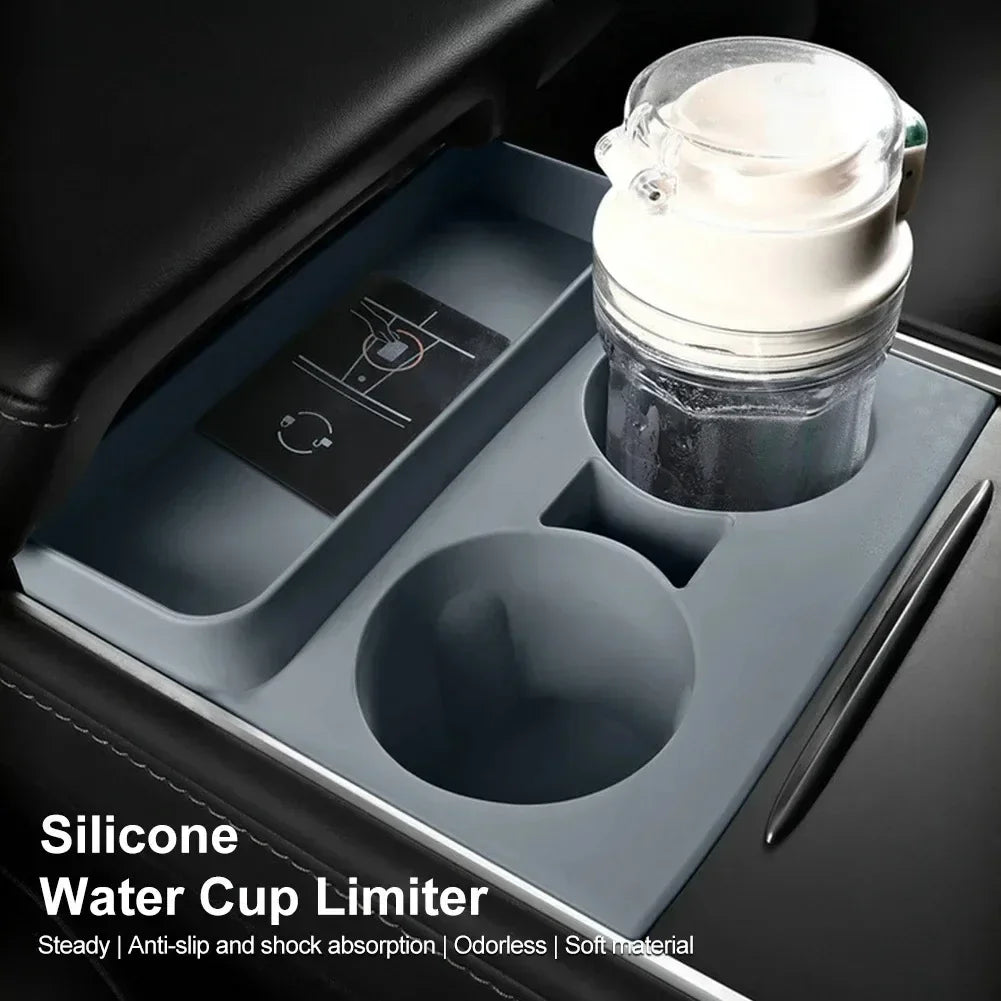 Premium Cup Holder Insert Secure Fit for Model Y/3 Center Console Round Slot Cover with Enhanced Interior Style Tools Amagi