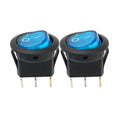Round Boat Rocker Switch with LED On/Off 3-Pin 2-Position Snap 20A 12V Red LED for Marine Motorcycle Switches DIY Replacement