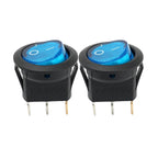 Round Boat Rocker Switch with LED On/Off 3-Pin 2-Position Snap 20A 12V Red LED for Marine Motorcycle Switches DIY Replacement