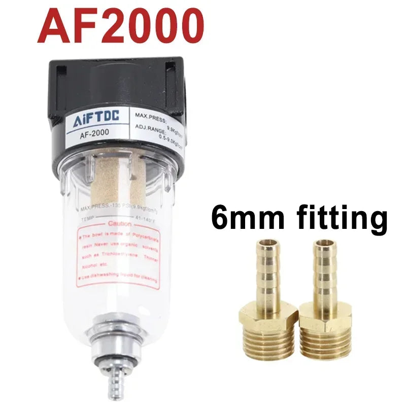 1/4 Air Source Processor AF2000 AF2000-02 Copper Filter Air Pump Filter Oil Water Separator Pneumatic Components Air Compressor