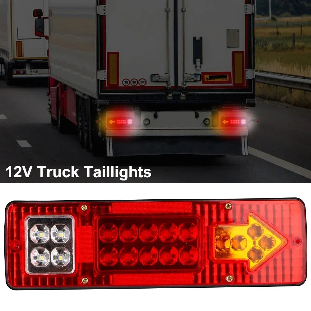 24V Trailer Truck LED Rear Taillight Arrow LED Tail Lamp Boat RV Caravan Van Reversing Night Driving Safety Warning Light Amagi