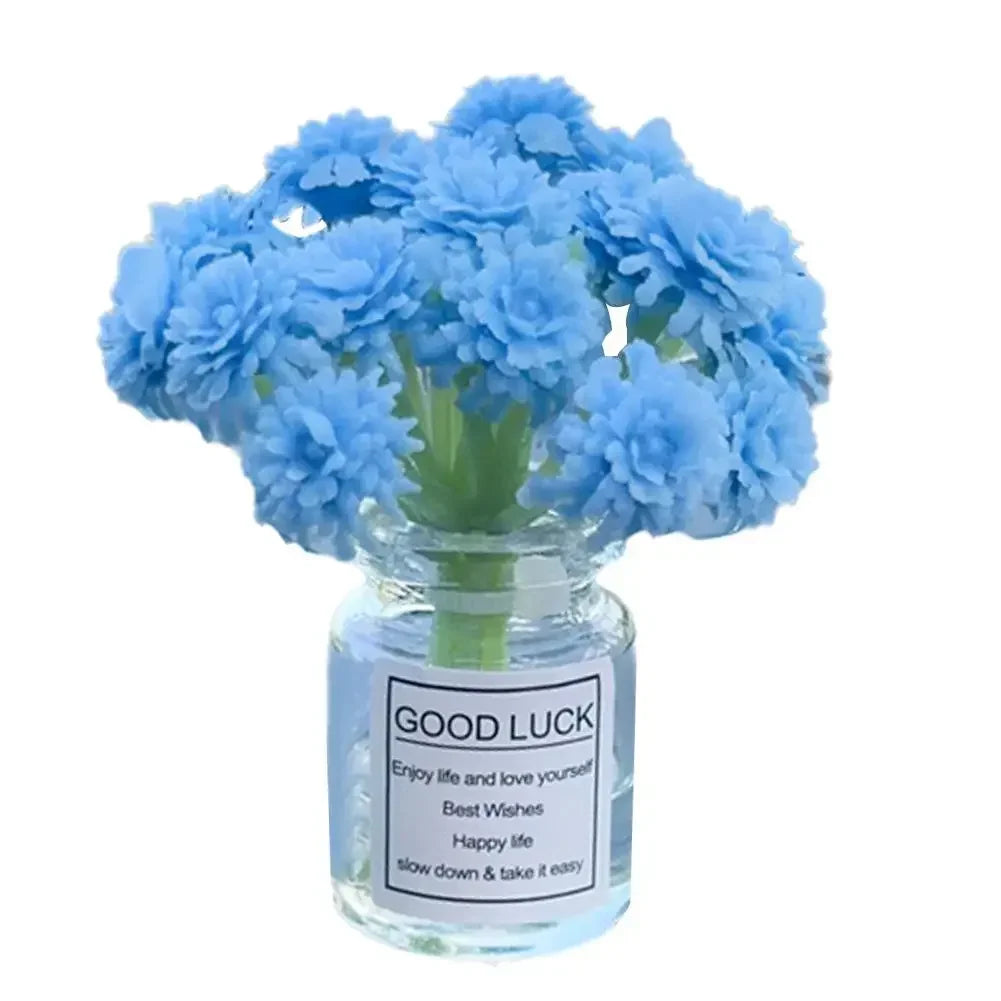 Car Interior Decoration Auto Dashboard Gadgets Ornament Cute Simulation Flowers Vase Sakura Gypsophila For Girl Woman Amagi