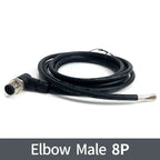 2m M12 Waterproof Sensor Cable, Male & Female Connector, 4/5/8/12 Pin, Integrated Injection Molded for Industrial Automation