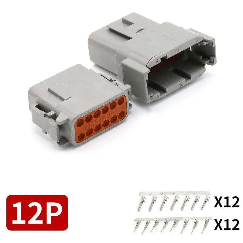 Deutsch DT/DTM/DTP/DTF Series Waterproof Connector 2-12Pin | Flange Mount for Automotive & Industrial Wiring Harness