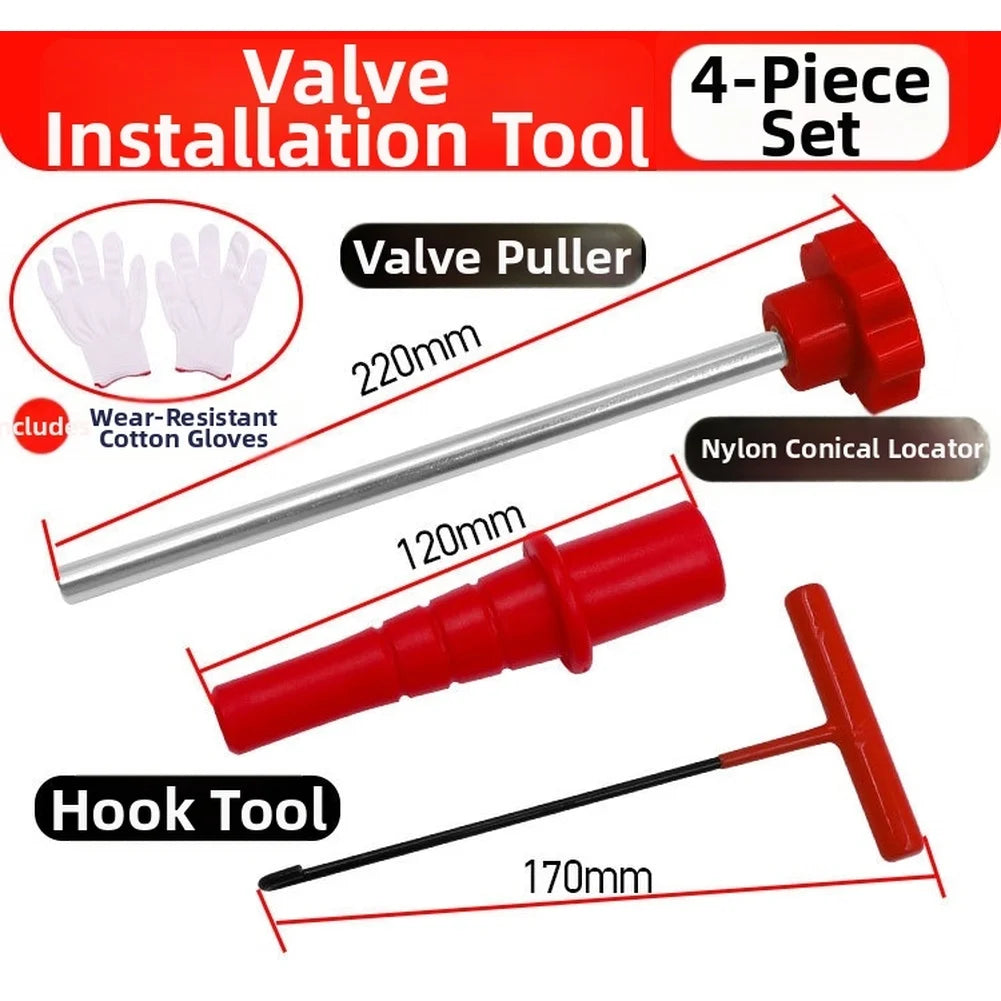 4X Tire Valve Stem Installation Tool Kit Quick Removal No Tire Removal Car Valve Stem Tool Kit For Replacing Leaky Valves In Car