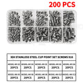 304 Stainless Steel Grub Screws Assortment Kit, Hex Socket Cup Point Set Screws with Allen Key,M3–M10 DIN916 Precision Fasteners