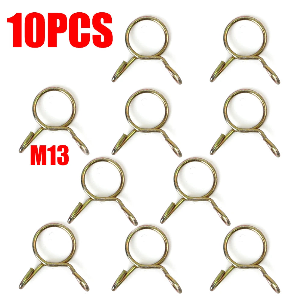 20/10Pcs Spring Hoop Hose Clamp Zinc Plated Pipe Clip Fuel Tube Water Pipe Air Tubing Fixed Clip Assortment Kit Home Hardware