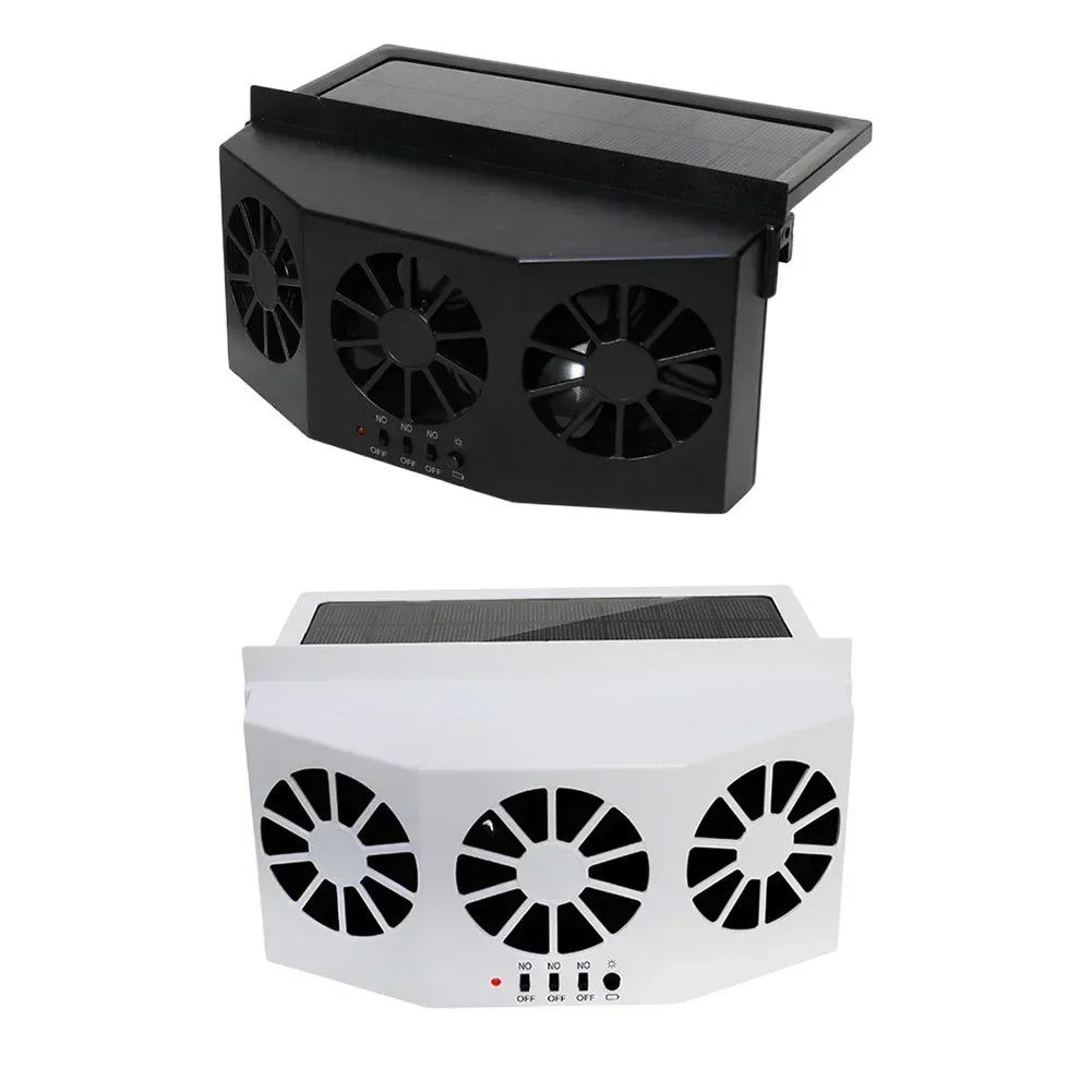 Car Exhaust Fan USB Rechargeable/solar Air Circulation Cooling Heat Dissipation High Wind Power 2/3 Head Ventilation Fan Amagi