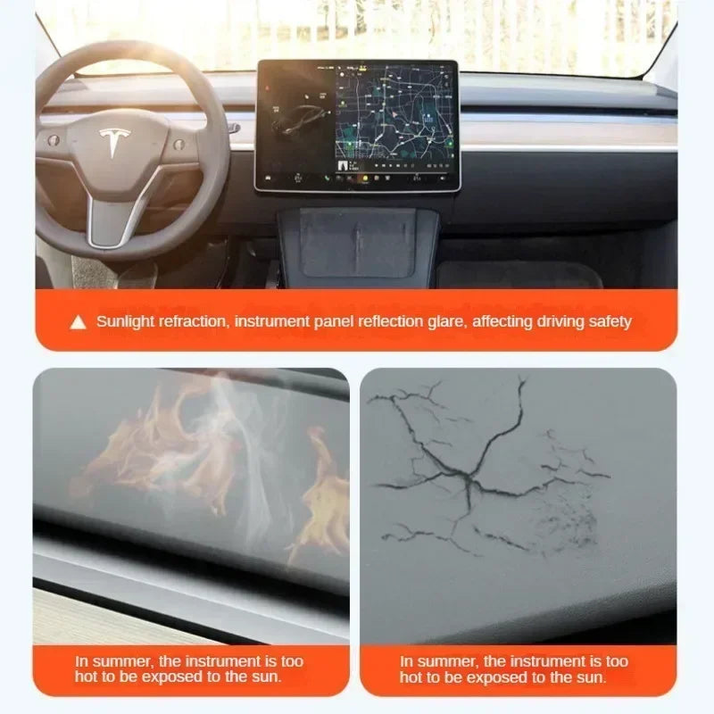 Model3 Highland 2024 Suede interior Accessories For Tesla Model 3 Y 2022 Dashboard Panel Pad Dash Board Sunshade Protector Cover