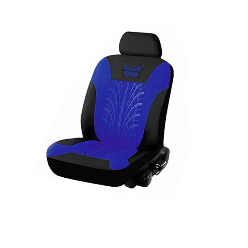 Car Seat Covers Set Universal Fit Most Cars with Butterfly Pattern Tire Track Detail Styling Protector Covers for the Car Amagi