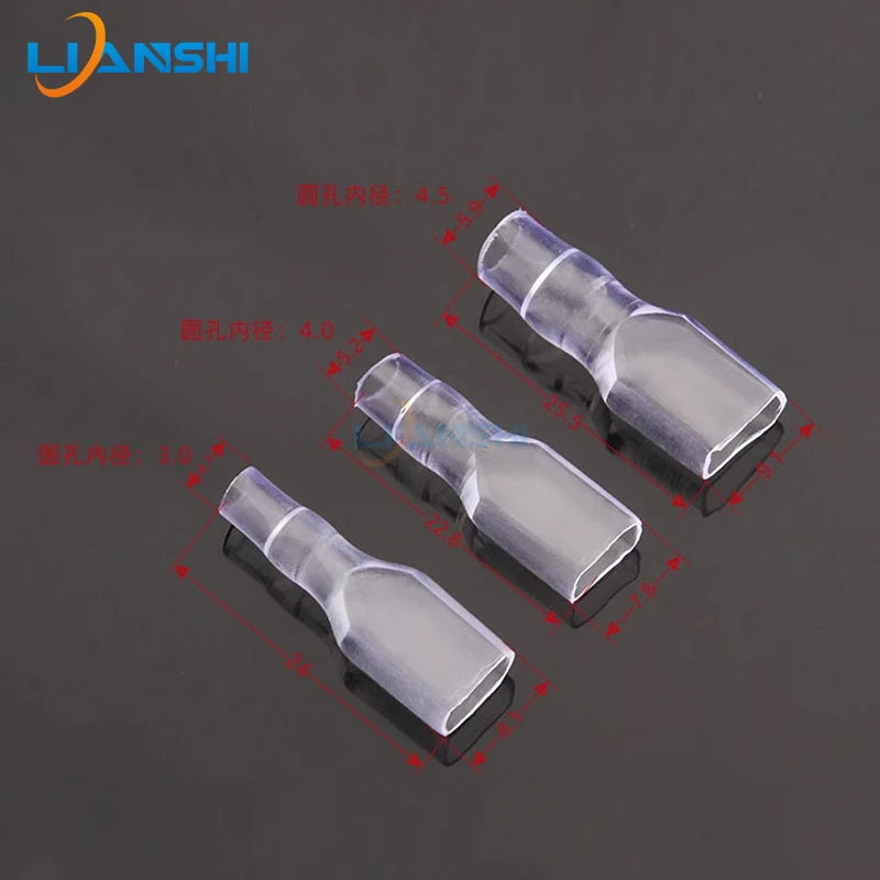 100pcs 6.3 spring single wire Double wire large hole PVC insulating sheath 250 spring female terminal PVC sheath